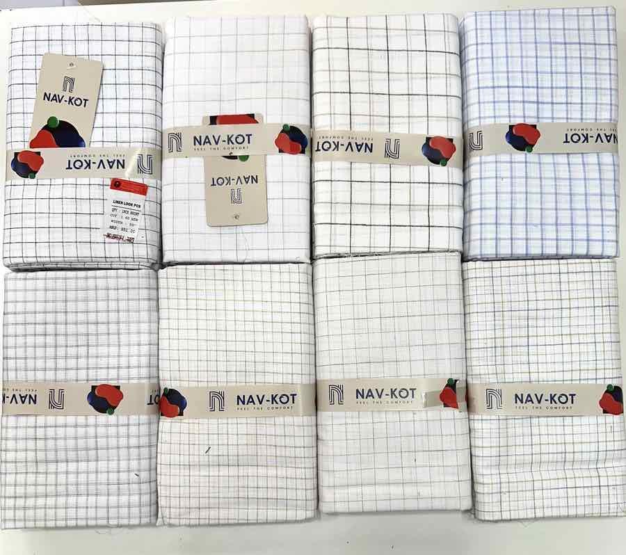 Nav-Kot Linen Look — Checks & Stripes — R. Kunal Textiles Kalbadevi Mumbai